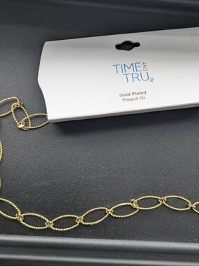 Time and Tru Gold Twisted Rope Oval Link Necklace
